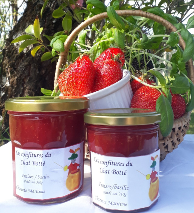 les confitures du Chat Botté - confiture fraise basilic
